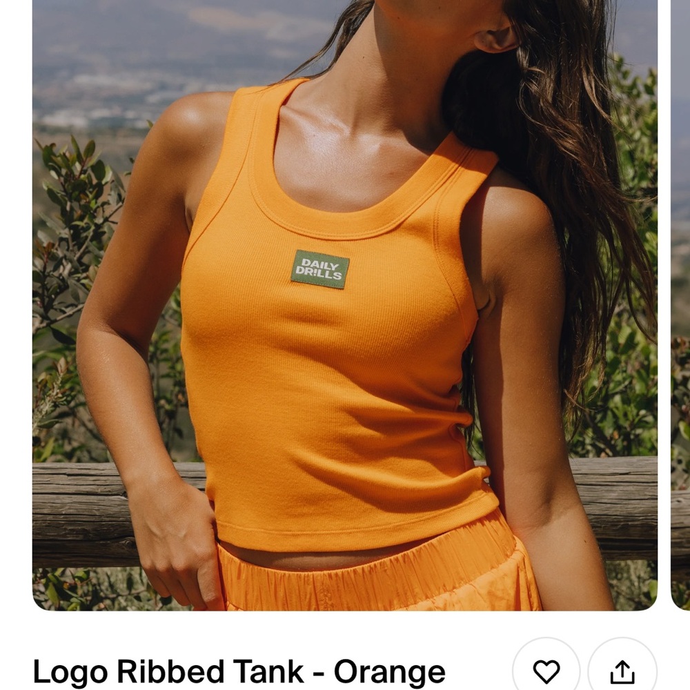 Daily Drills Orange Logo Tank Top M/L NWT